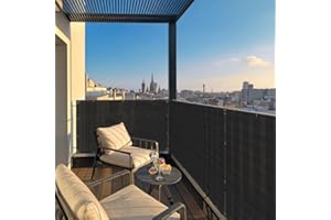 COARBOR 3'x10' Balcony Privacy Screen Fence Apartment Patio Privacy Screen Balcony Cover Balcony Décor 90% Blockage for Balcony Porch Deck Patio Backyard Black