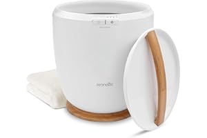 SereneLife Counter Towel Warmer Bucket - with Customized Fragrance for Spa and Bathroom, Luxury Towel Heater, Auto Shut Off, Fits 1 Large Towel, Blanket, Bathrobe, PJs (Natural)