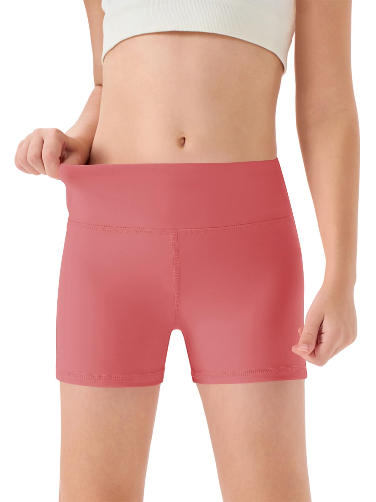 Haloumoning Girls Athletic Shorts Kids High Waisted