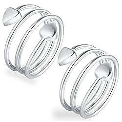 Feraco 2PCS Copper Rings for Women,99.99% Pure