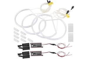 Qiilu Car Angel Eyes Lights Set White CCFL Angel Eyes Halo Rings High Brightness Light Lamp Fit for BMW E46 Coupe/Convertible