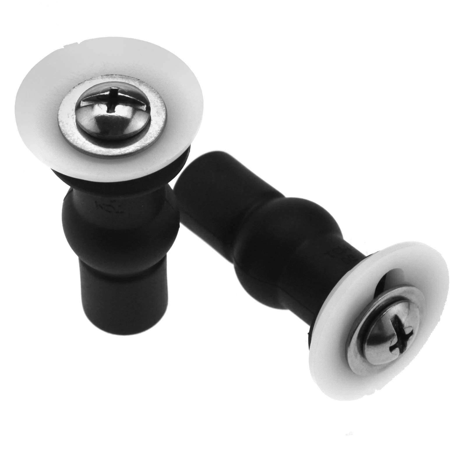 YINETTECH 2pcs Toilet Top Cover Lid Seat Fixings WC Blind Hole Fitting Black Screws Nut