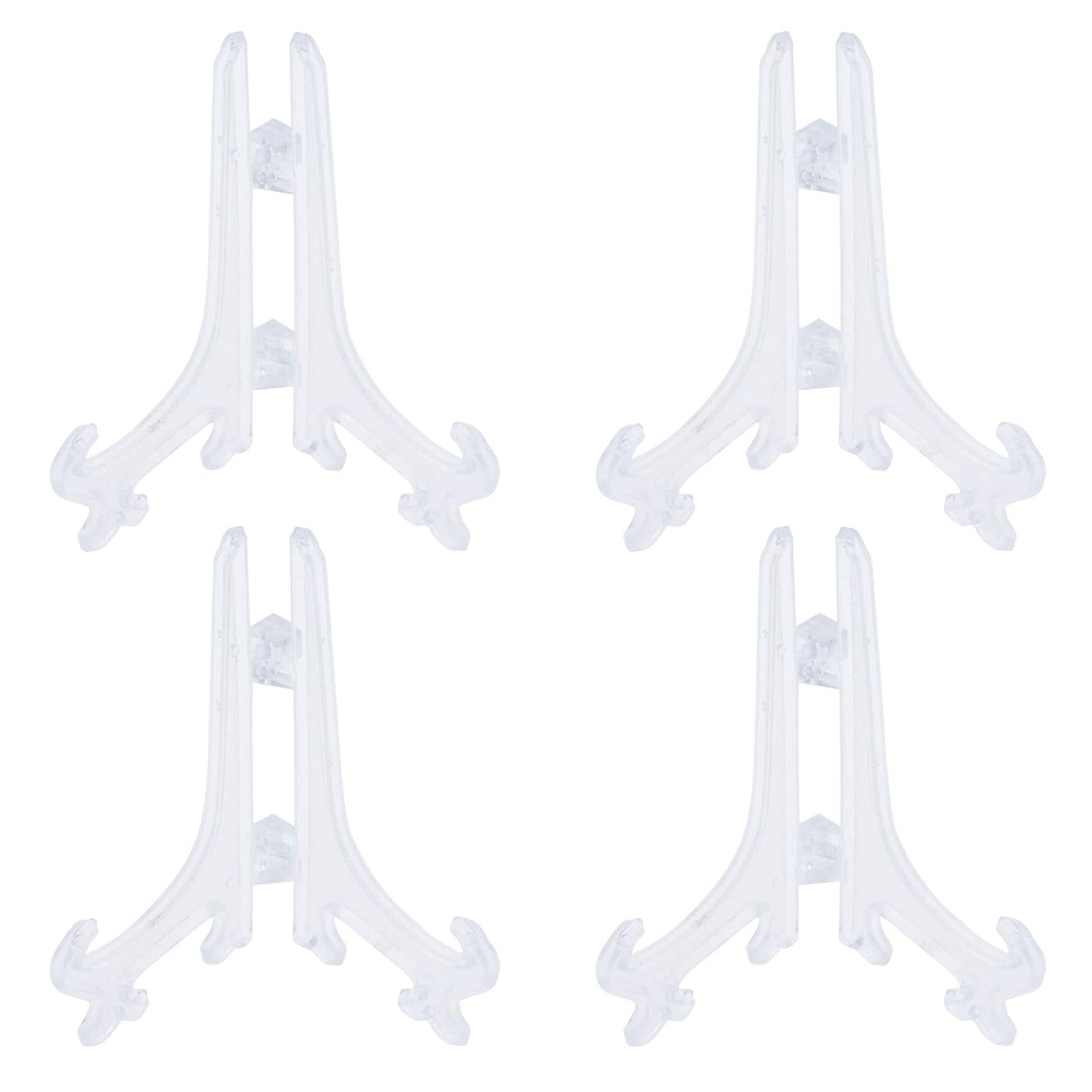Meprotal 4 Packs Clear Plastic Display Stand Plate Stands for Picture Frames, Display Plates (4