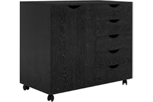 Naomi Home Drawer Dresser Storage Cabinet for Makeup Dresser Tall Chest of Drawers, Drawer Chest Makeup Cabinet with Wheels Wood Closet Storage Drawers for Bedroom