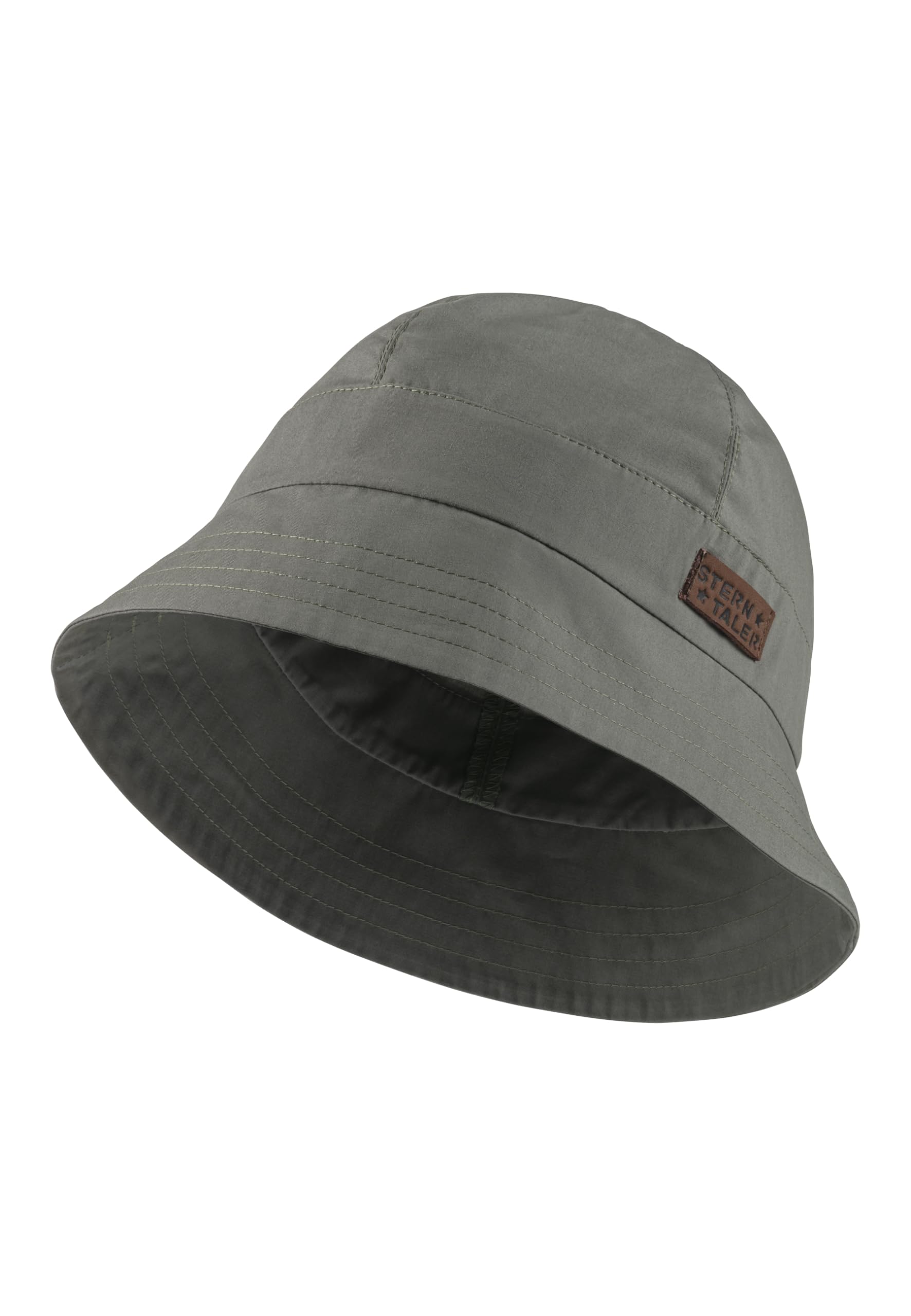 Sterntaler Safari Hat Plain - Safari Hat Made of Organic Poplin with UV Protection 50+ - Unisex Children's Hat Plain - Children's Sun Hat for Optimal Sun Protection, Matt Green, 6 1/4