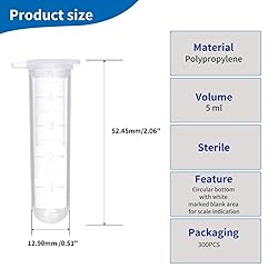 zoomto 5ml Microcentrifuge Tubes 300PCS,Centrifuge