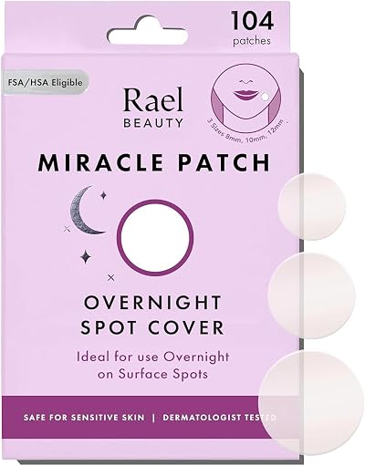 Rael Pimple Patches Miracle Overnight Spot Cover 3 Sizes 104 Count