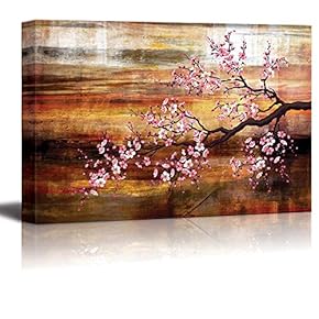 Abstract Canvas Art - Cherry Blossom - Giclee Print Modern Wall Art | Stretched Gallery Wrap Ready to Hang Home Decoration - 12x18 inches