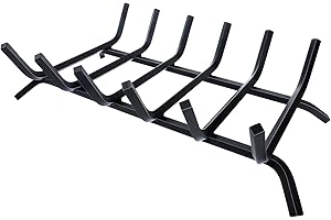 Luoieo Fireplace Grate,Fireplace Log Holder,21 inch Heavy Duty Solid Cast Iron FIrewood Log Burning Rack for Inside The Fireplace Accessories Outood Fire Pit Kindling Fireplace Tools