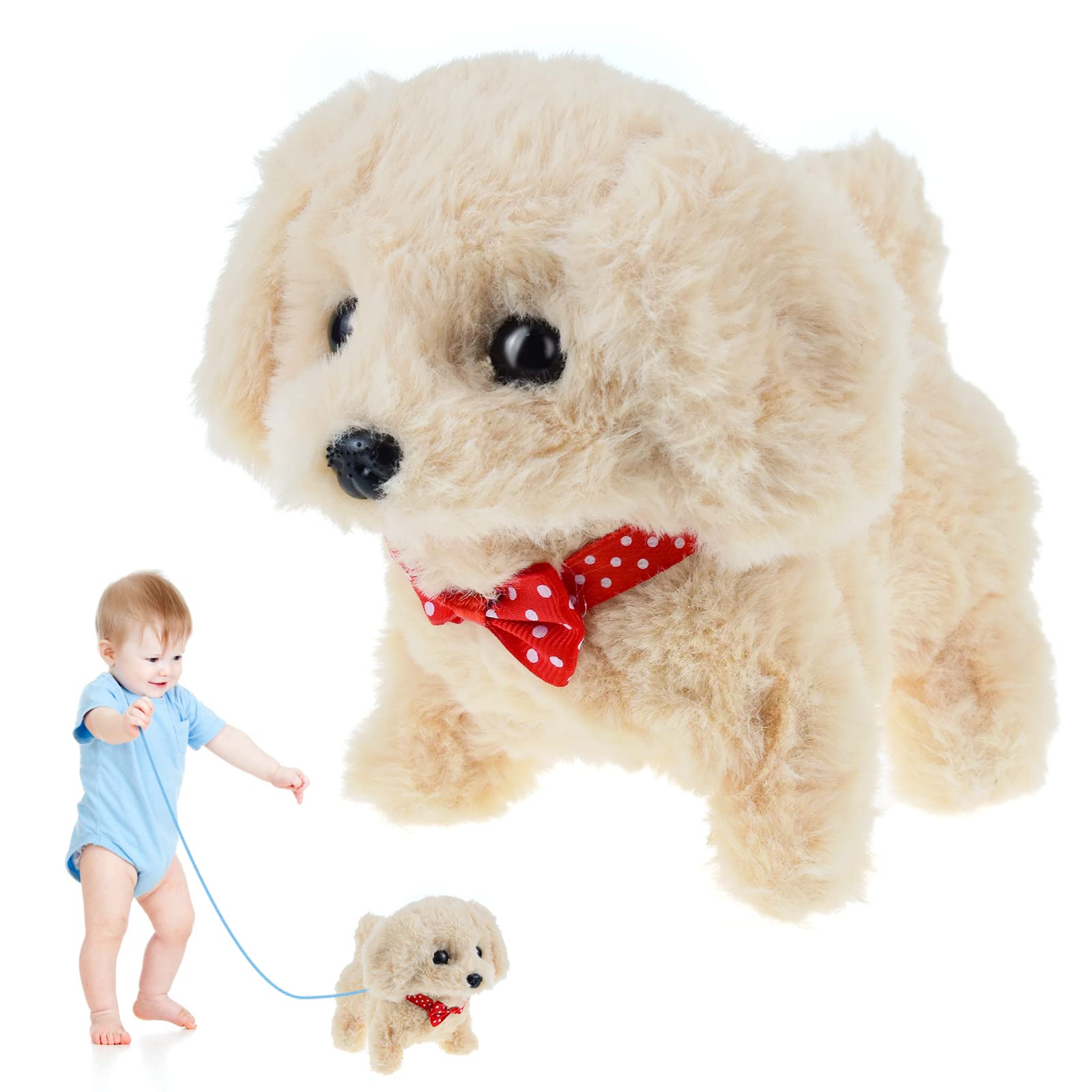 Toy Dogs for 1-3 Year Old Walking Dog Toys for Kids Age 1 2 3 Toy Puppy Electronic Interactive Dog Toy Gifts Age 2 3 4 Plush Doys Toy for Boys Girls Kids Birthday Gift Present 1 2 3 4 Year Old