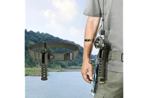 2 Pcs Fishing Waist Belt Rod Holder - Adjustable Wading Belt With Portable Pole Inserter for Spinning, Casting Reel, Surf, Ka