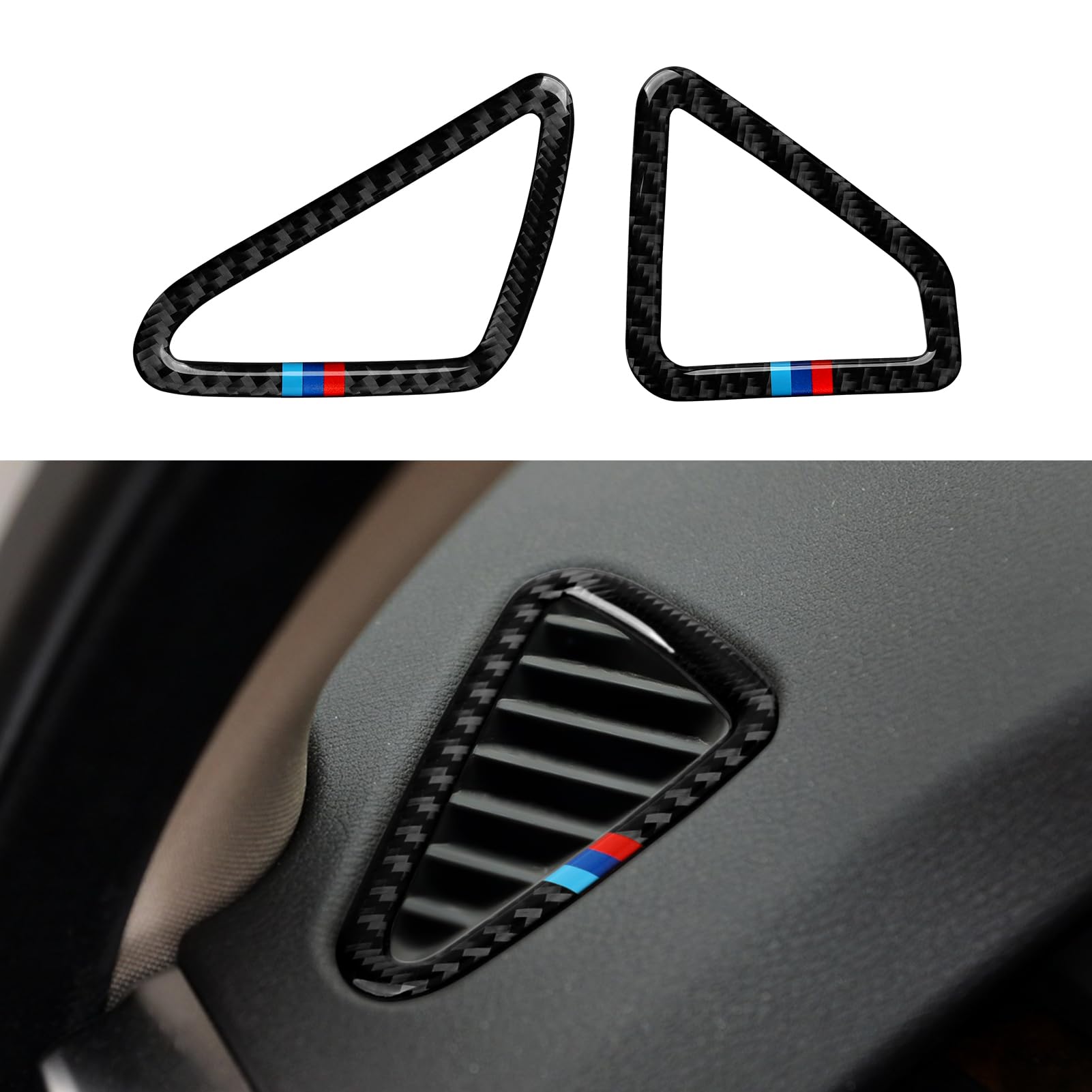Photo 1 of 1pCS Car Decal AC Trim Carbon Fiber Sticker Compatible with BMW X5 F15 X5M F85 2014 2015 2016 2017 2018 Accessories - X6 NOT FIT