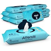 Attends Unscented Wipes, Pre-Moistened, No Rinse, Alcohol-Free, 576ct Case | Incontinence Wipes, Unscented, pH-balancing, Alcohol-Free, Hypoallergenic, Paraben and Latex Free, Body Cleansing, Aftercare