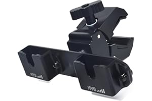 HYS Clamping Mechanism for The Handheld CB Radio/Marine Radio/Walkie Talkie/Mobile Radio Shoulder Speaker Mic is Strong and The Quick-Release,Belt Clip& Round Knob Holder Base