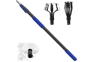 SKGPOLE 26FT Reach Light Bulb Changer for High Ceilings with Telescopic Extension Pole, 5-20Foot Light Bulb Extension Pole Changer with Baskets and Suction Cup for High Ceilings and Recessed Lights