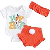 Ledy Champswiin Newborn Baby Girl Easter Outfits Little Bunny Onesie Tops and Shorts Infant Girl Summer Clothes Set