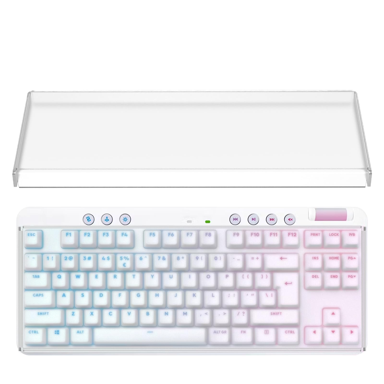 Geekria Tenkeyless TKL Keyboard Dust Cover, Frosted Acrylic Keypads Cover for 80% Compact 87 Key Computer Mechanical Gaming Wireless Portable Keyboard, Compatible with Logitech G715, G713