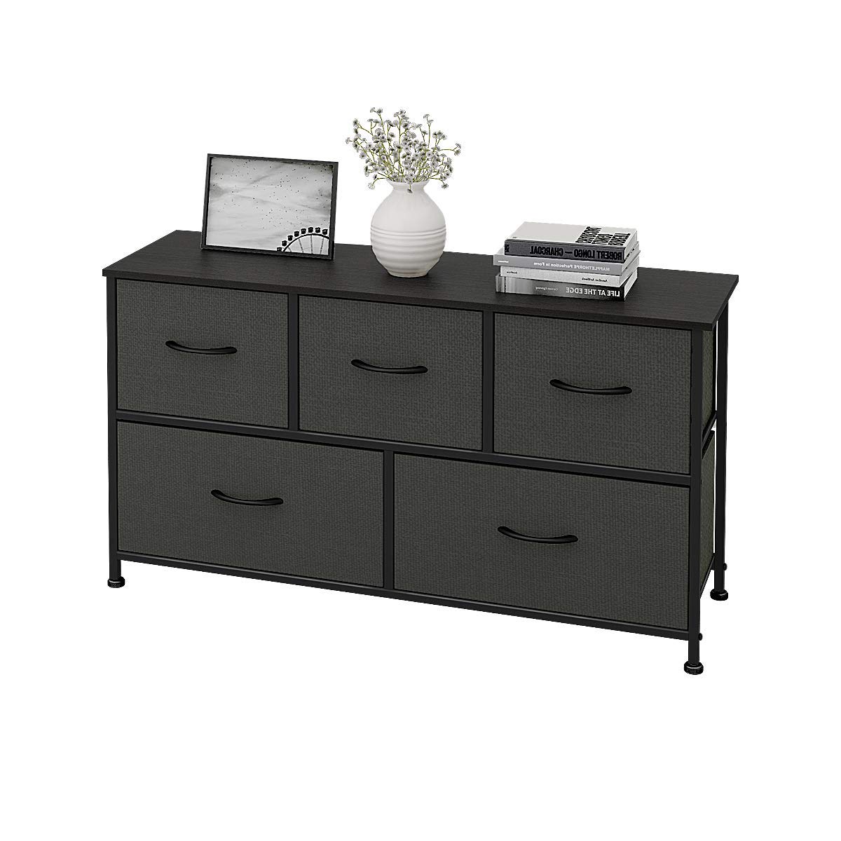 Buy WLIVE Bedroom Chest of Drawer, Fabric 5Drawer Dresser, Storage