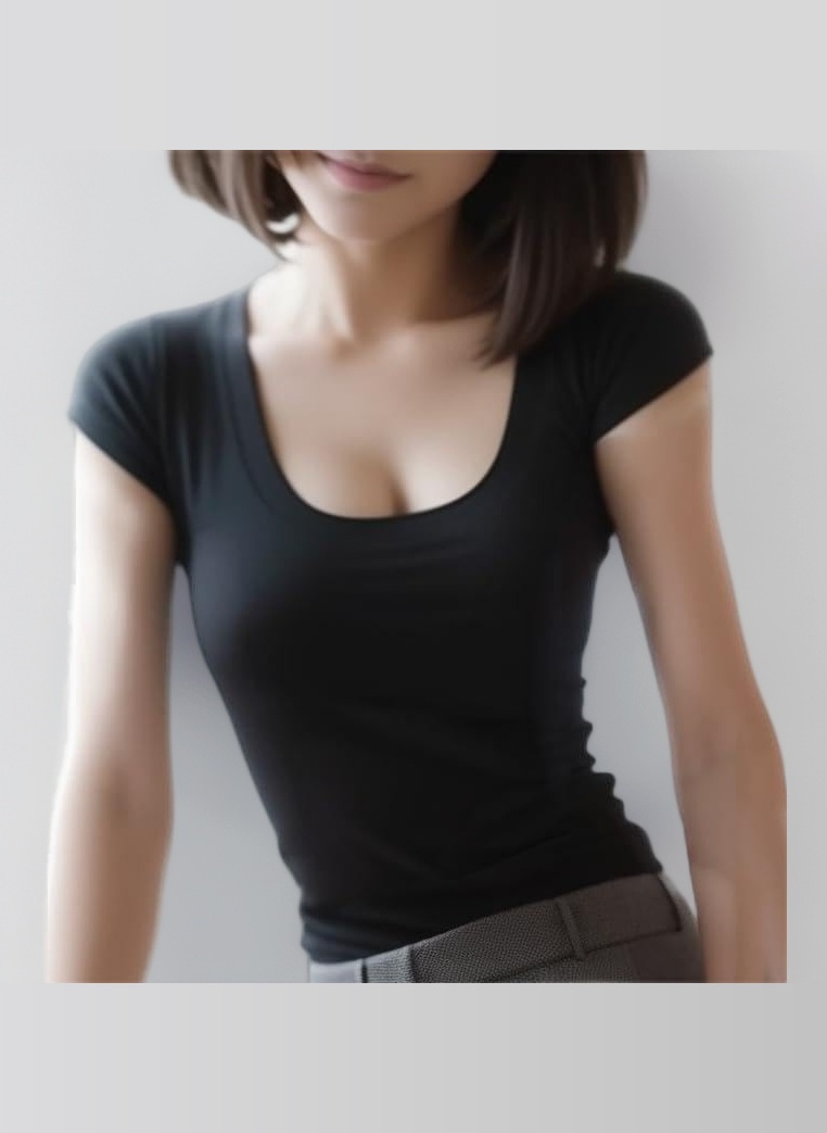 What's!? Men's Esthetics Costume, T-shirt, Short Sleeve, Chest, Sexy, Tight, Attractive Cut and Sewn Design, Top, Stretch