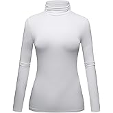 OThread & Co. Women's Long Sleeve Turtleneck T-Shirt Basic Stretch Layer Comfy High Neck Top