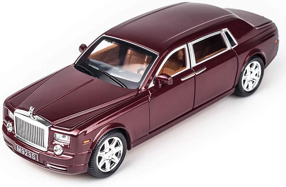 CLEVER BOYS 1:24 Scale Diecast Vehicle Model Toy Cars with Sound and Light Pull Back Power for Kids Adults.(Red)