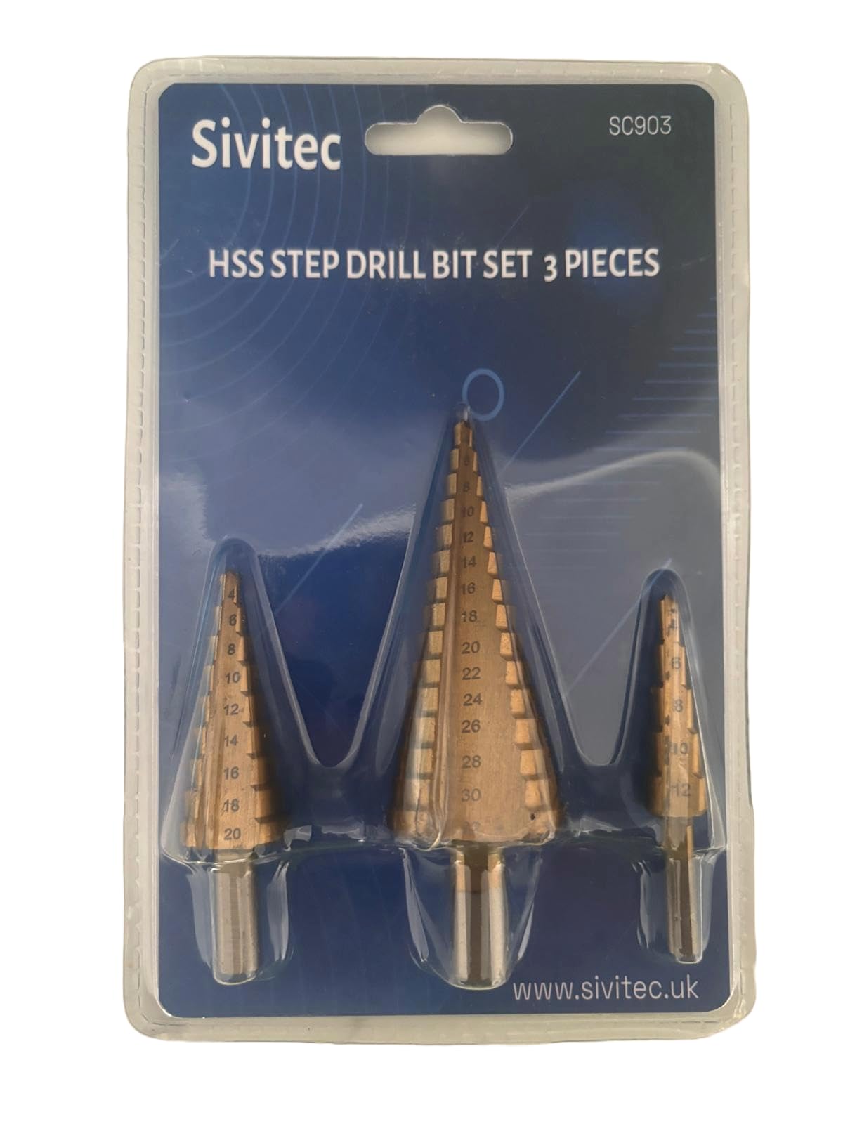 Sivitec 3PCS Step HSS 4341 Metric Round Shank Spiral Flute Step Tapered Drill Cone Bit Set for Metal Tube Sheet Wood Plastic Drilling 4-12mm, 4-20mm and 4-32 mm Cone Drill Bits Hole Cutter