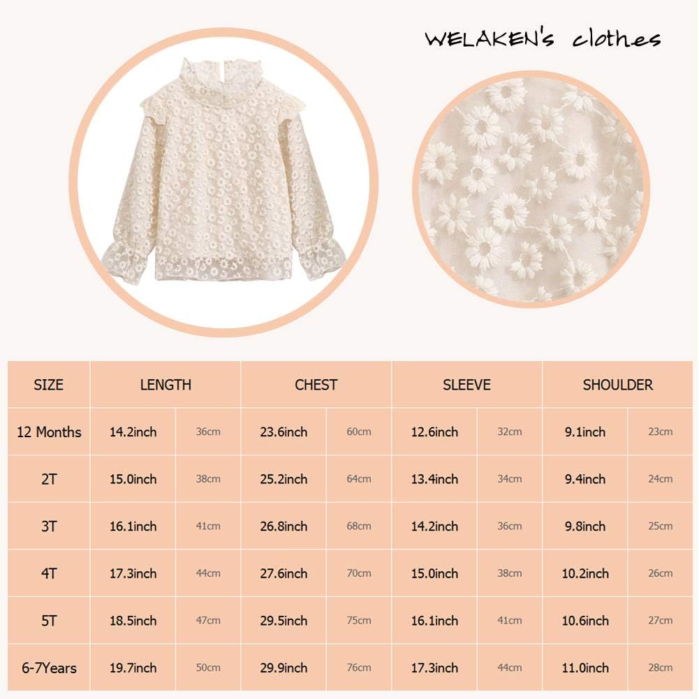 White Lace Blouses for Girls || Toddler Baby Tops Shirt for Little Girls: Clothing