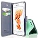 iPhone SE Case, iPhone 5S Case, IPHOX Magnetized Closure Card Slots Money Pouch, Retro Leather Wallet Case Purse Protective Cover Stand Feature Flip Book Case for iPhone 5s / 5 / SE (GR&BU/C)