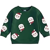 Eatbook Toddler Christmas Sweatshirt Sequin Santa Sweatshirt Girls Christmas Sweatshirts Girl Long Sleeve Shirt 1-6Y