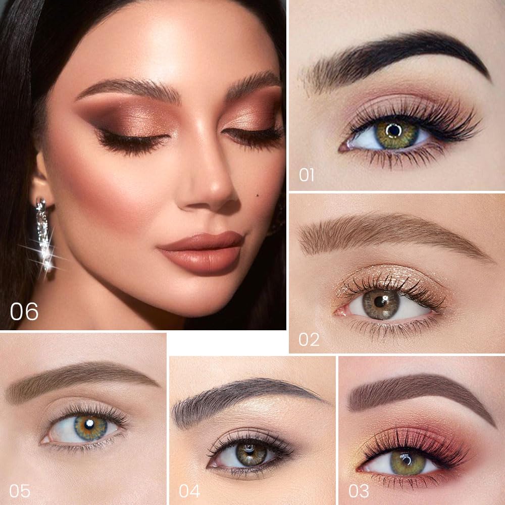 Kaely 2Pcs Eyebrow Pencil Set,Dual Ends Eye Brow Pencils for Women,Waterproof Eyebrows Makeup Pen with Eyebrow Brush,lápiz de cejas maquillaje,Vegan Cosmetics,06 Dark Brown