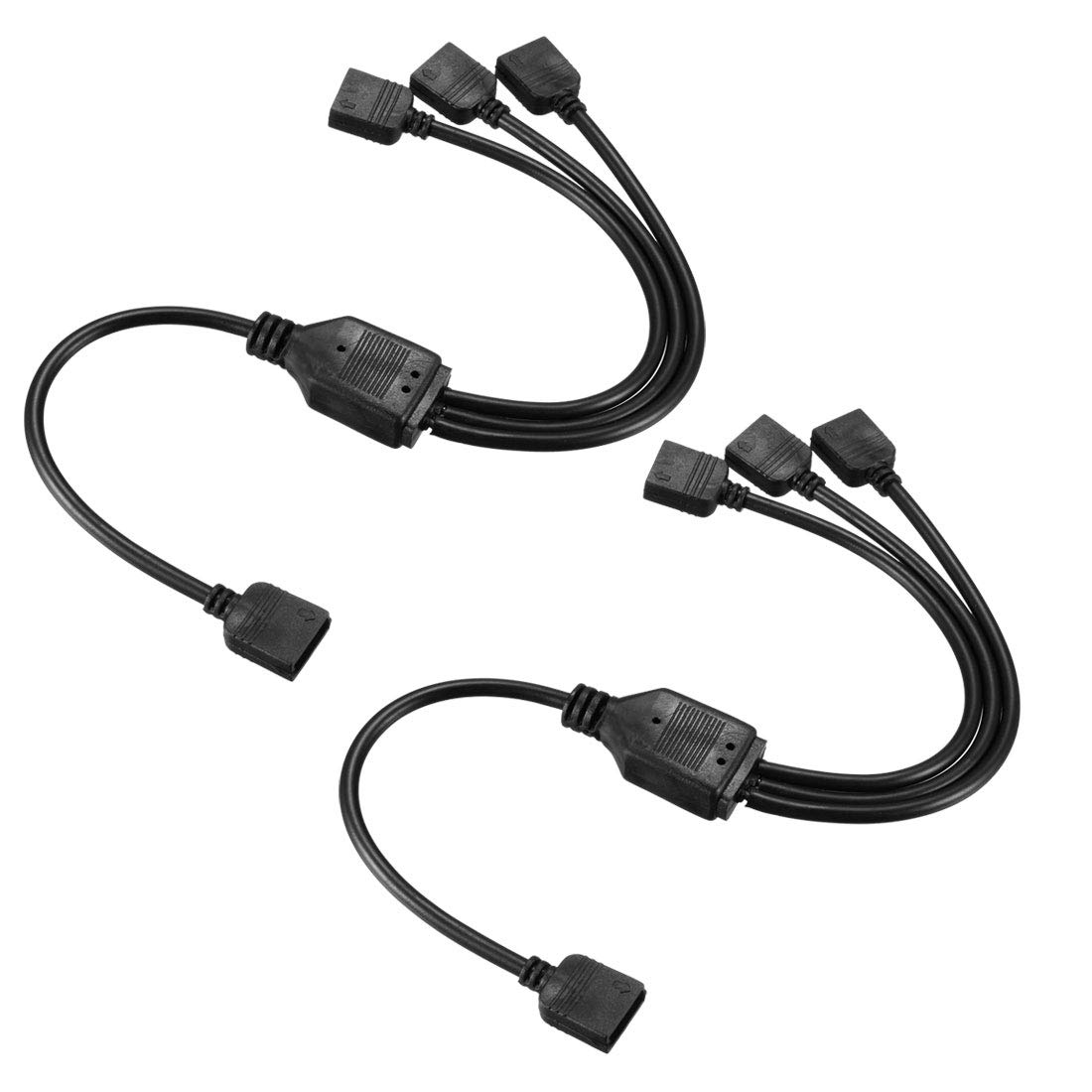 sourcing map ARGB Splitter Cable 1 Female to 3 Female 3 Pin Extension Connector Cord Wire for 5050 3528 LED Light Strips 30cm Length 2Pcs