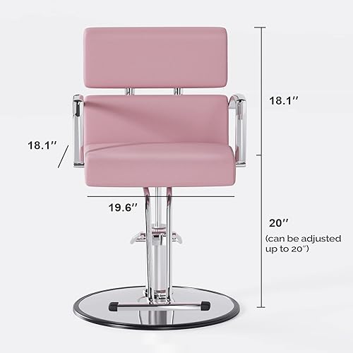 OmySalon Salon Chair Heavy Duty for Stylist, Barber Chair Pink 360 Degree  Swivel, Hydraulic Pump for Hair Cutt