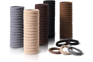 100Pcs Hair Ties for Women No Crease Soft Seamless Cotton Elastic Ponytail Holders Rubber Bands for Thick Thin Hair Stylish H