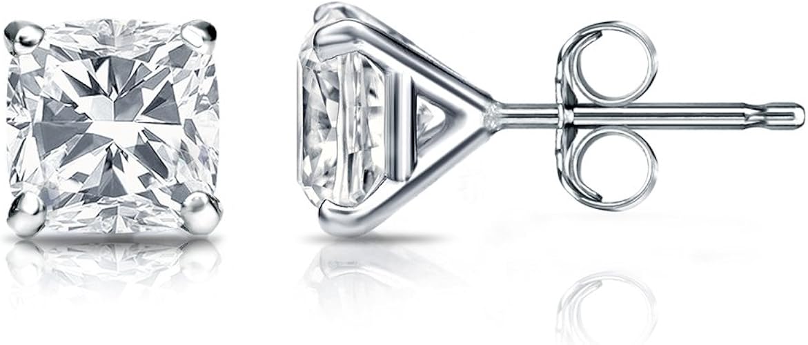 Amazon Com 14k White Gold 4 Prong Martini Cushion Cut Diamond