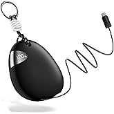 Vivilumens Power Bank 10000mAh Portable Charger with Built in Cables,Outdoor Power Bank Fast Charging Retractable Wearable Travel Battery Pack with Keychains & Lanyard Compatible (Black)