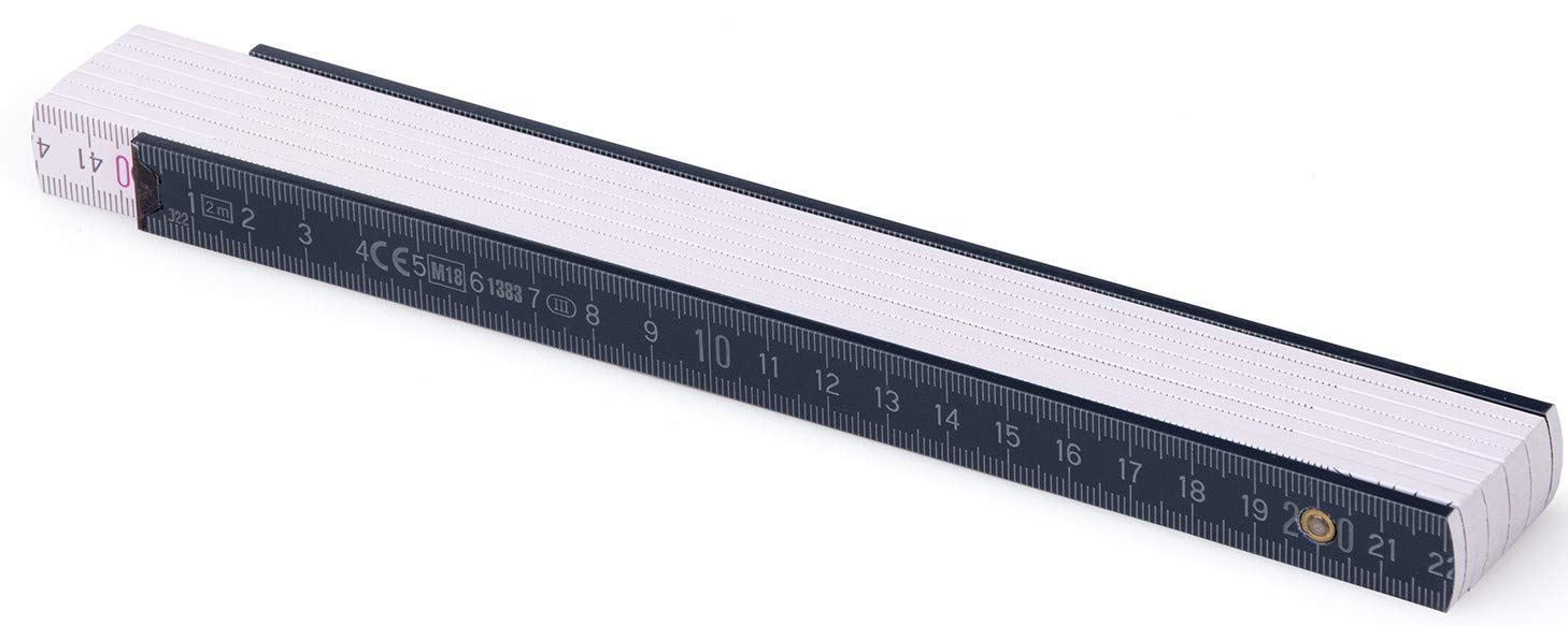 Metrie™ Block52 Folding Ruler/Rulers 2m – Duplex Scale with Angle – Manufactured in Europe