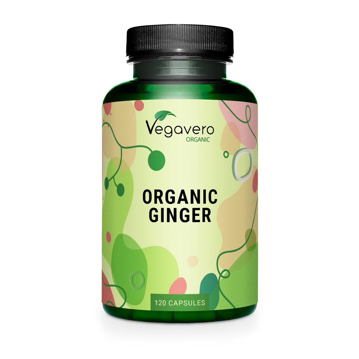 Vegavero Organic Ginger Capsules | 650 mg Root Powder | NO Additives | Lab-Tested | 120 Units | Vegan
