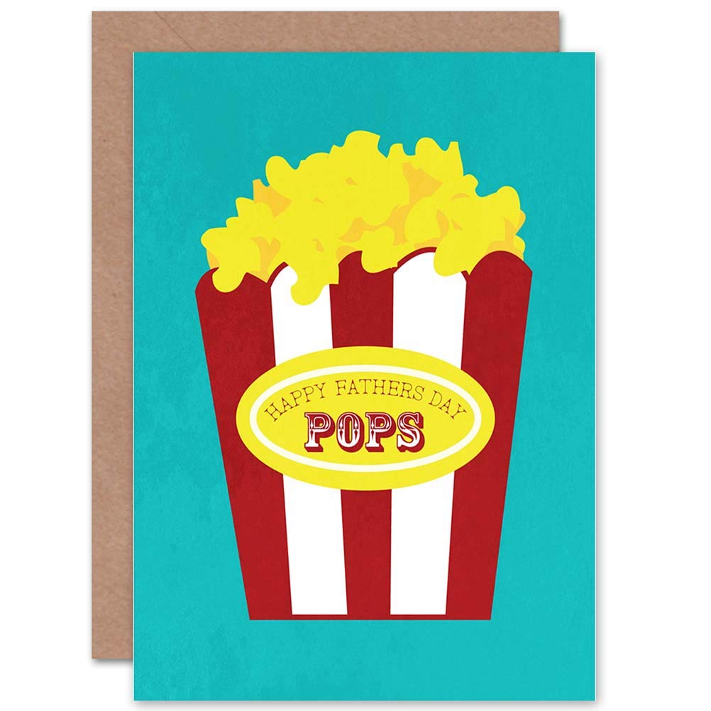 Wee Blue Coo Dad Pops Popcorn Fathers Day Blank Greetings Card