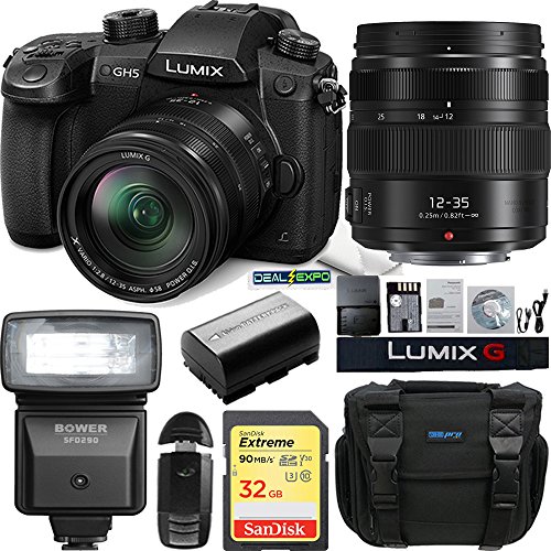 Panasonic-Lumix-DC-GH5-Mirrorless-Micro-Four-Thirds-Digital-Camera-Panasonic-interchangeable-lens-LUMIX-G-X-VARIO-12-35mm-F28-II-ASPH-POWER-OIS-Micro-Four-Thirds-Expo-Accessories-Bundle
