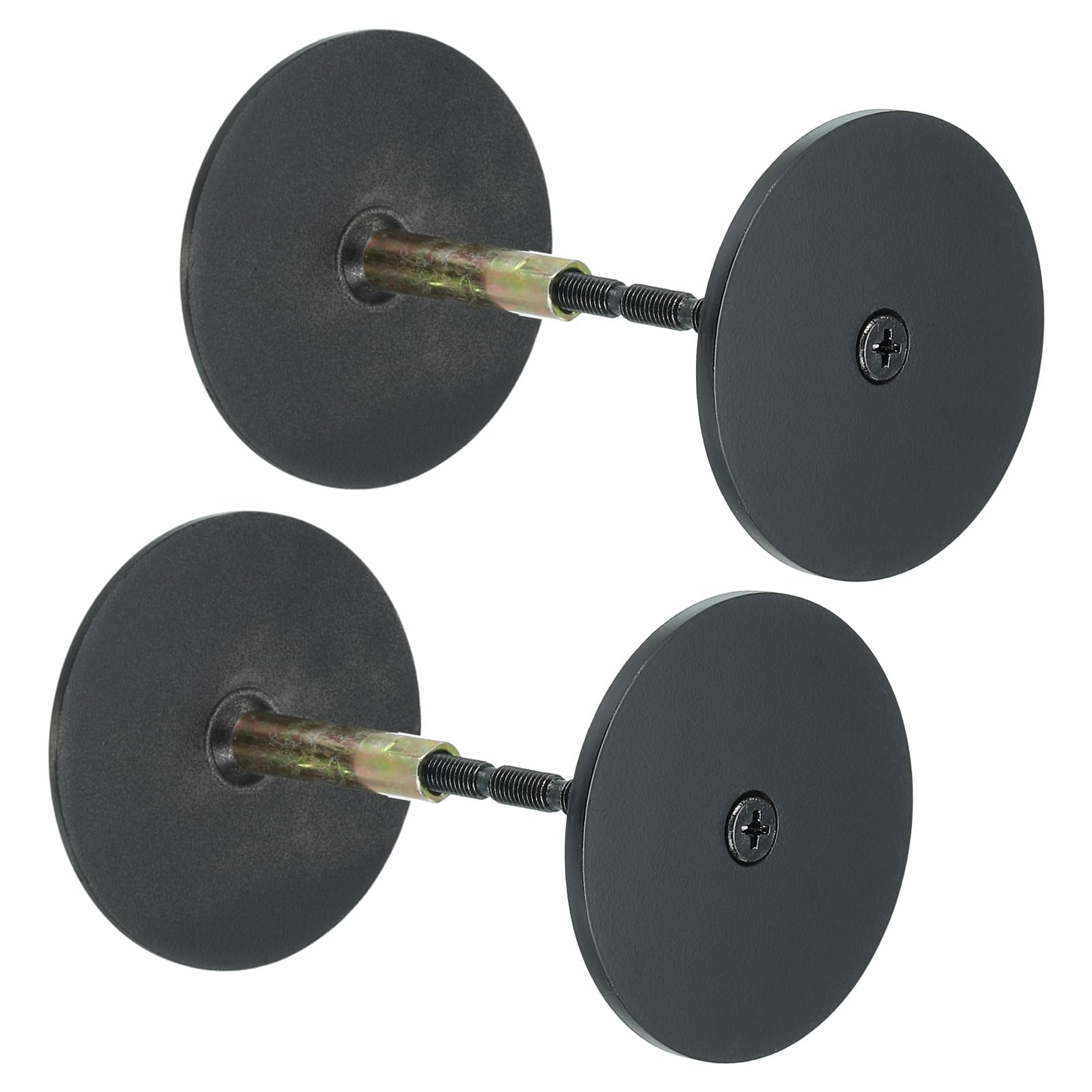 PATIKIL Door Knob Hole Cover Plate, 2 Pack 2 3/16" Dia. Deadbolt Cover Plate Door Hole Filler Plate for 1 3/8" to 1 3/4" Holes, Matte Black
