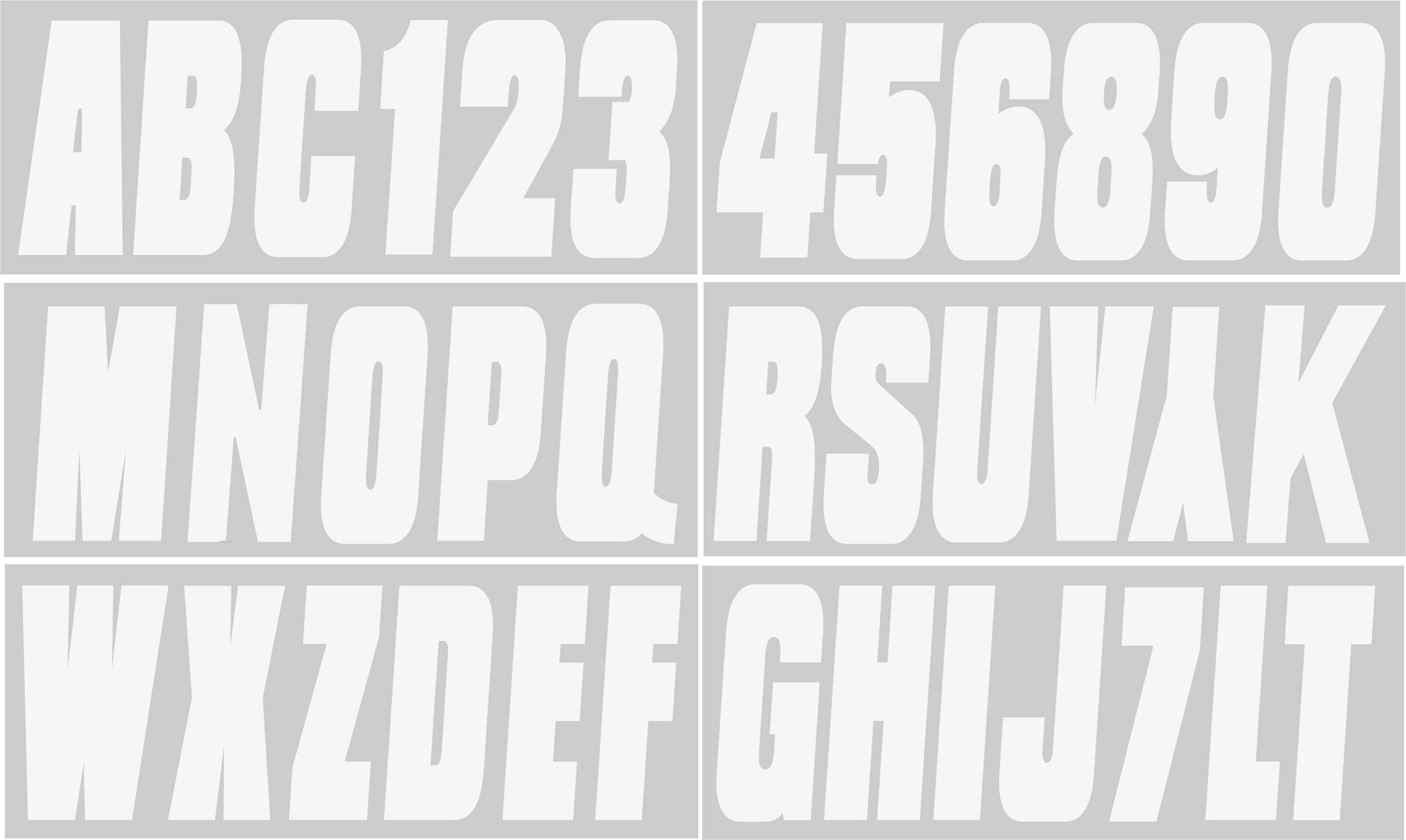 Photo 1 of Hardline Products USA Series 350 Factory Matched 3-Inch Boat & PWC Registration Number Kit (White)