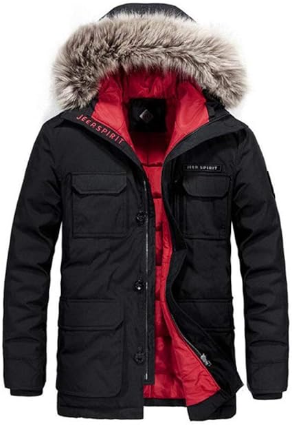 Zyjano Longue Doudoune Manteau D Hiver En Duvet Pour Hommes Parkas Blanc Duvet De Canard Epais Coupe Hommes Veste Militaire Fourrure Manteau A Capuchon Amazon Fr Sports Et Loisirs