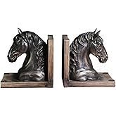 JHNIF A Pair of Resin Animal Bookends. Brown Horse Head Shape