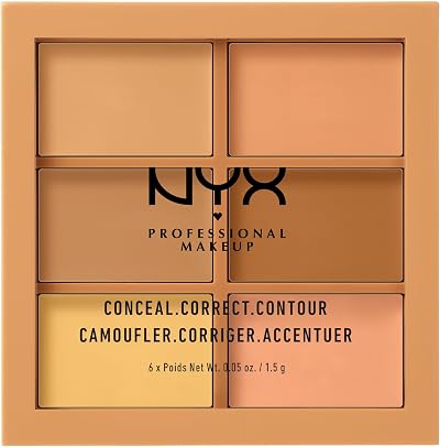 NYX Conceal Correct Contour Palette Medium Six Shades Cream Texture