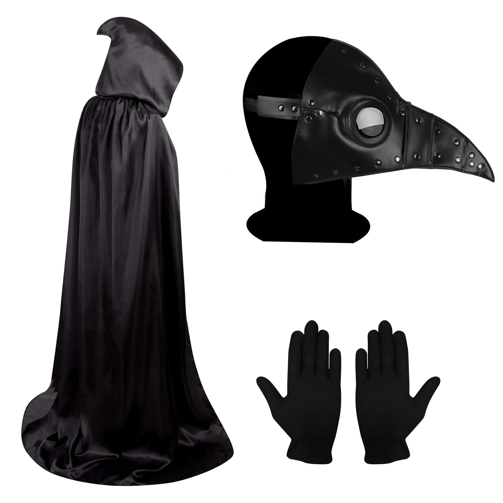 Lifreer Plague Doctor Mask Halloween Plague Costume Accessories Steampunk Long Nose Bird Beak