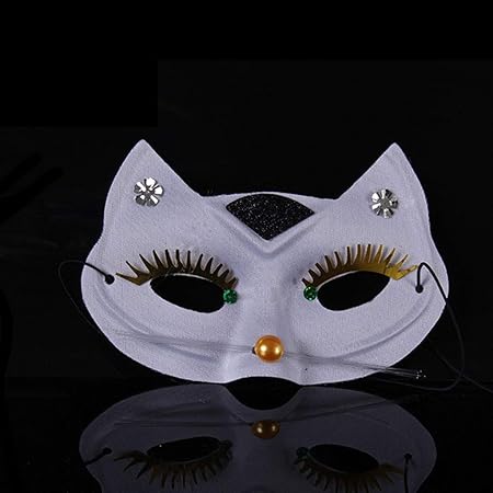 Liying Masque Masque Visage De Chat Masque Demi Visage Noir