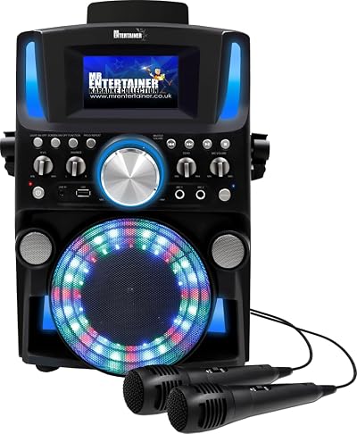 Mr Entertainer Groovebox Karaoke Machine Bluetooth CDG with Screen Lights