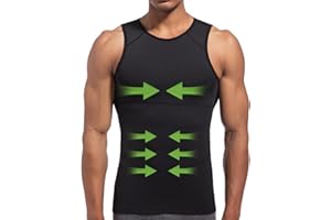 Lgtfy 4D Mens Compression Shirt, Slimming Body Shaper Vest, Gynecomastia Undershirt, Tummy Control Back Support Tank Top