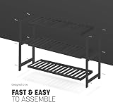 KEPLIN Natural Bamboo Shoe Rack 3 Tier 70x55x25cm Black view 6