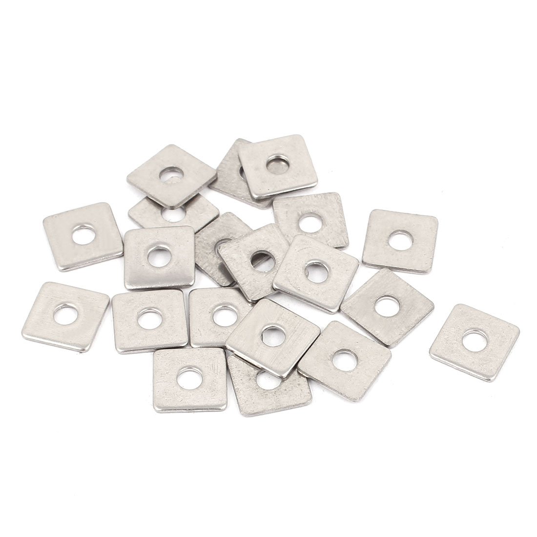 Sourcingmap M3 x 10mm Square Stainless Steel Flat Repair Plate Silver Tone 20pcs